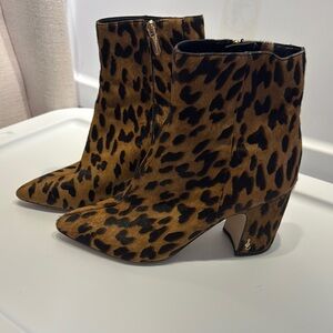 Sam Edelman Leopard Print Ankle Boots